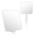 OSDUE Portable Travel Makeup Mirror, Compact Mirror and Hand Mirror Dual Purpose, with Comfy Handle, for Barber Shops, Dental Offices and Make Up