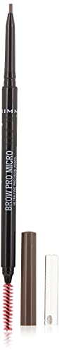 Rimmel London Brow Pro Micro Ultra-Fine Precision Pencil & Brush, Natural-looking Defined Brows, Soft Brown, 0.03 g