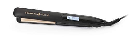 Remington Proluxe Ceramic Hair Straighteners with Pro+ Low Temperature Protective Setting and Luxury Storage Pouch, Midnight Edition, Midnight Bl