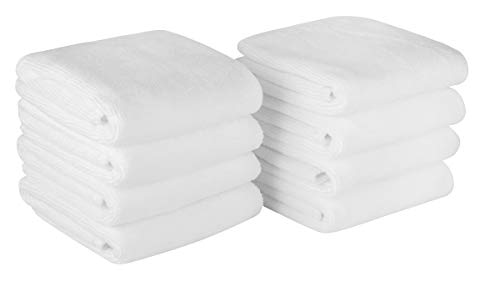 Microfibre Face Cloths Makeup Remover Cloths Face Drying cloths Wash Towels Facial Cleansing Towels Super Soft 30cm x 30cm 8 Pack white