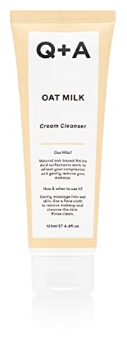 Q+A Oat Milk Cream Cleanser, a Moisturising Face Cleanser Formulated with a Triple Blend of Oat Derived Ingredients to Gently Lift Makeup and Imp