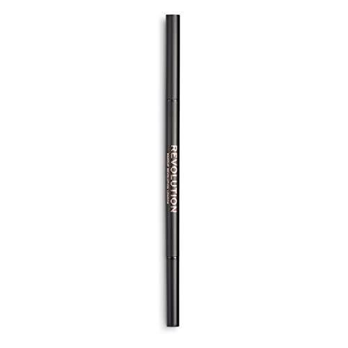 Makeup Revolution, Precise Brow Pencil, Dual Ended Eyebrow Pencil And Spoolie Brush, Fine Tip, Dark Brown, 9g