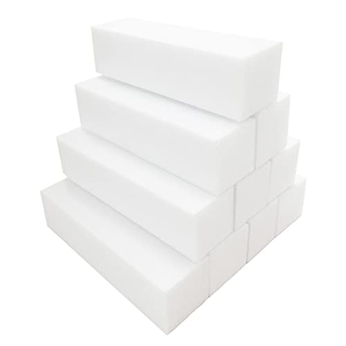 10pcs Nail Buffer Block 4 Way Professional Nail Files and Buffer Nail Sanding Tools for Gel Natural Acrylic Nails - White