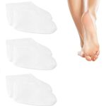 3 Pairs Moisturizing Socks Overnight, Spa Socks for Dry Feet, Cotton Moisture Enhancing Socks, Cosmetic Moisturizing Socks for Women and Men, Whi