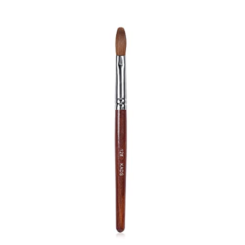 Alexnailart Kolinsky Sable Nail Brush Acrylic Brush for Acrylic Powder Nail Art Pen with Red Wooden Handle Manicure Design 12#