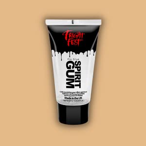 Mastix Spirit Gum Glue Adhesive 50ml Cosmetic Grade by Fright Fest - Fix prosthetic, gems, glitter great glitter tattoo glue, body glue, hair bon