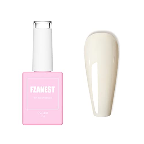 FZANEST Gel Nail Polish Soak Off LED UV Jelly Milky Clear Natural Gel Polish Varnish Nail Art Manicure (Cover Nude)