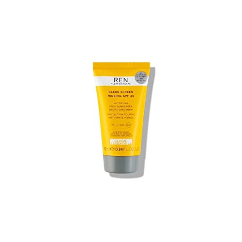 REN Clean Skincare Clean Screen Mineral Mattifying Face Sunscreen | SPF 30 | For Sensitive Skin | UVA & UVB Ray Protection | Vegan | Step 4: Glow