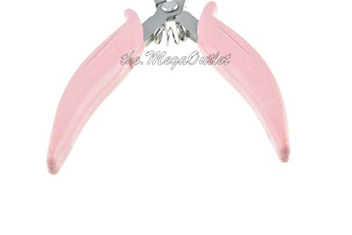 Profesional Hair Extension Pliers for Removing Micro Rings and Crushing Fusion Bond - Anti-rust Stainless Steel with Non-slip Grip - Pink - 6''