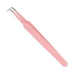 Lash Tweezers Professional Tweezer 90° Curved Angled Tips Precision Stainless Steel Tweezer Easy Fan Volume Lash Tweezers Supplies for Eyelash Ex