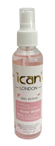 ICAN LONDON SKIN ACTIVE SOOTHING BOTANICALS 100% PURE ROSE WATER MIST SPRAY 150ML PINK
