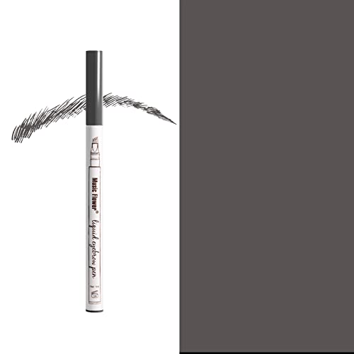 Music Flower Eyebrow Pencil, Chestnut Brow Pencil, Waterproof Brow Pen with 4 Micro-Fork Tip, Smudgeproof Fine Sketch Long Lasting Pen