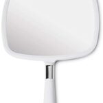 MIRRORVANA Large Hand Mirror with Comfy Handle - Big Hand Held Mirror for Barbers, Professional Hairdressers, Beauty Salons, Home Self Haircuts a