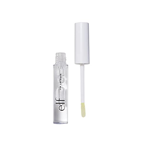 e.l.f. Lip Lacquer, Moisturizing, Shiny, Non-Sticky, Long Lasting, Provides Maximum Color, Glides On, Clear 2.5ml