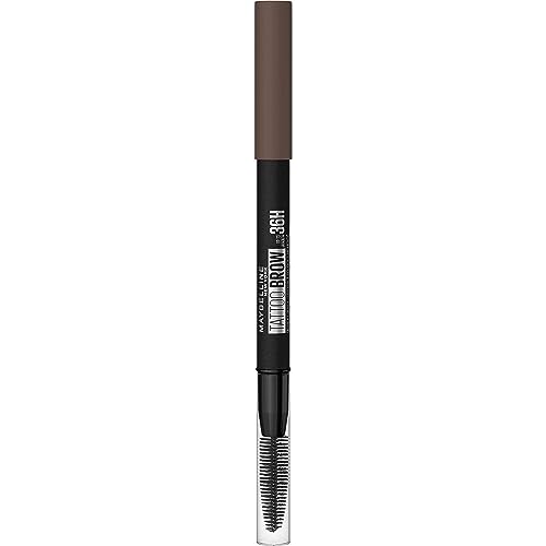 Maybelline New York Waterproof Eyebrow Pencil with Brush, Natural Colours, Lasts Up To 36 Hours, Tattoo Brow 36H, Colour: No.7 Deep Brown (Brown)