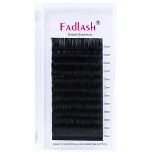 Eyelash Extensions 0.05mm D Curl Mix 8-14mm FADLASH Classic Lash Extensions 1:1 Individual Classic Eyelashes Black Matte Single Lashes Extension