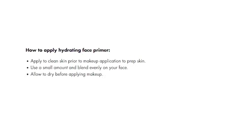 e.l.f., Hydrating Face Primer, Lightweight, Long Lasting, Creamy, Hydrates, Smooths, Fills in Pores and Fine Lines, Natural Matte Finish, Infused