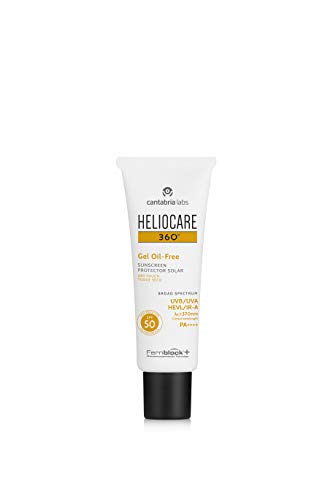 Heliocare 360 Oil-Free Gel SPF 50 50ml / Gel Sunscreen For Face/Daily UVA UVB Visible light Infrared-A Anti-Ageing Sun Protection/Combination Oil