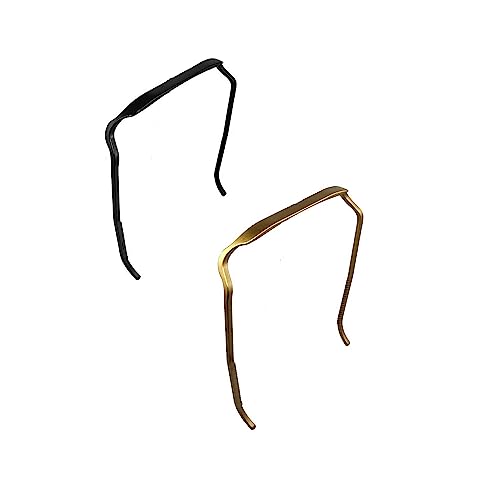 GWAWG 2PCS Curly Plastic Hair Hoop Hairband, Large Headband For Thick Hair, Invisible Hair Hoop, Hairstyle Fixing Too Like Sunglasses(Black+Gold)
