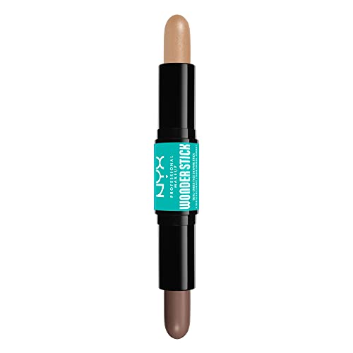NYX Professional Makeup Highlight & Contour Stick, Dual-Ended Contour Stick, Shapes and Brightens, Blendable & Vegan, Wonder Stick, Fair