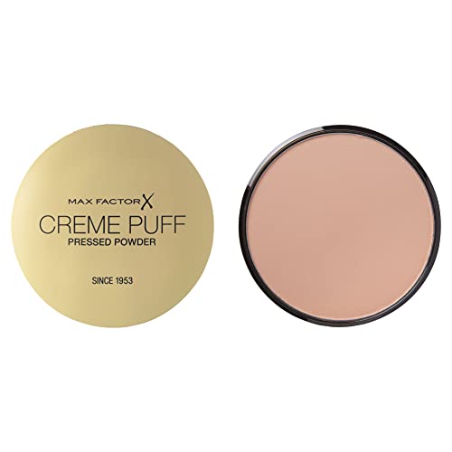 Max Factor Cream Puff Pressed Compact Powder, Glowing Formula for All Skin Types, 13 Nouveau Beige, 21 g
