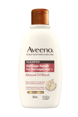 Aveeno Damage Repair Almond Oil Scalp Soothing Shampoo for Damaged Hair 300ml