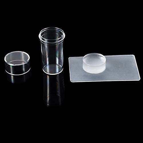 Cetornie One Piece Clear Silicone Jelly Stamper with Scraper Clear Nail Art Jelly Stamper Nail Art Stamping Stamper for Manicure Tools