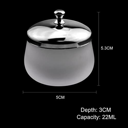 Crystal Glass Nail Art Dappen Dish with Cover Nail Glass Crystal Cup Acrylic Powder Liquid Container Disinfection Cup Frosted Nail Washing Cup Ho