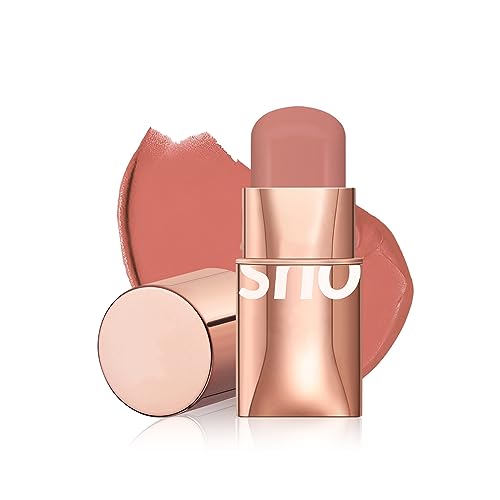 Blush Stick - Cream Blush - Waterproof Long-lasting 3-in-1 Multi-Use Blusher Contour for Lip Cheek Eye - Moisturize and Blendable Blush for Natur