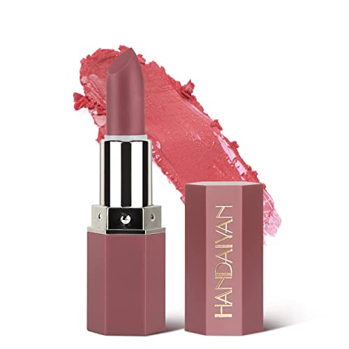 HANDAIYAN Lipstick,Nude Lipstick,Red Lipstick,Smooth,Waterproof,Highly Pigmented Lipsticks for Women Long Lasting (102#Nude Brown)