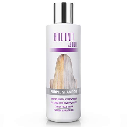 Purple Hair Mask for Blonde, Platinum and Silver Hair - B Uniq Blue Masque to Reduce Brassiness and Condition Dry, Damaged Hair - Sulfate Free To