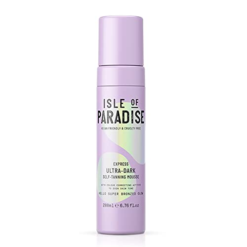 Isle of Paradise Self Tan Mousse, Dark (200 ml) Self Tanning Foam, Natural Ingredients & Vegan (packaging may vary)