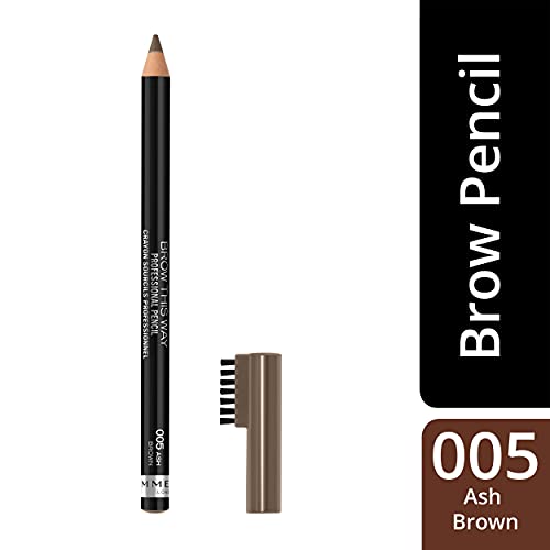 Rimmel London Brow This Way Pencil, 005 Ash Brown, 4g