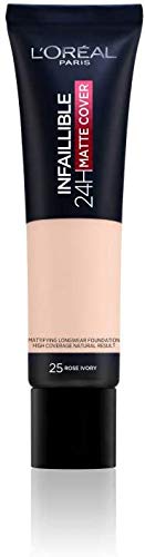 L'Oreal Paris Cover Liquid Foundation, With 4% Niacinamide, Long Lasting, Natural Finish, Available in 20 Shades, SPF 25, Infallible 32H Matte Co