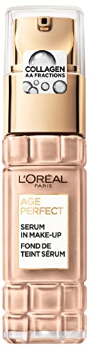 L'Oréal Paris Serum in make-up for mature skin, liquid foundation with SPF 24, for a radiant complexion, age perfect, no. 160 rose beige, 1 x 30