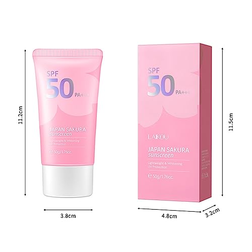 Japan Sakura Sunscreen, Sakura Sunscreen Skincare SPF 50, Moisturizing Sunscreen, Hydrating Cream to Deeply Protected Skin, 50g (1PC)