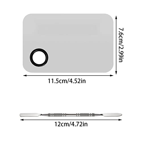 MEIYIDAY 2Pcs Makeup Mixing Palette Set, Stainless Steel Cosmetic Makeup Palette with 2 Spatula for Foundation Makeup Tools Eyeshadow Nail Art