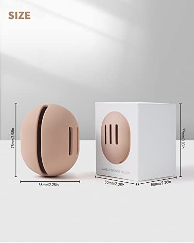 CORNERIA Integrated Makeup Sponge Travel Case, Silcone Washable Reusable Makeup Sponge Holder, Blender Holder Beauty Makeup Sponge Protective Car