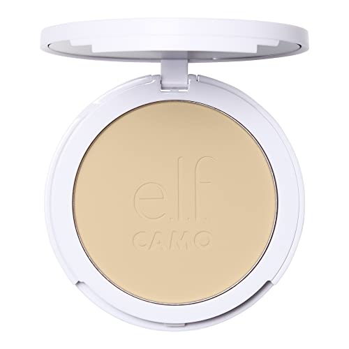 e.l.f. Camo Powder Foundation, Lightweight, Primer-Infused Buildable & Long-Lasting Medium-to-Full Coverage Foundation, Light 280 N