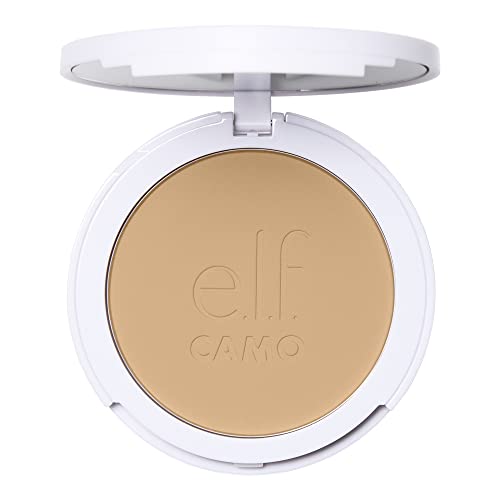 e.l.f. Camo Powder Foundation, Lightweight, Primer-Infused Buildable & Long-Lasting Medium-to-Full Coverage Foundation, Light 280 N