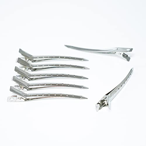JOYOYO 40 Pcs Duck Bill Hair Clips Hair Sectioning Clips Hairdressing Clips Pin Curl Clips with Holes, 3.5 Inch Professional Sectioning Clips for