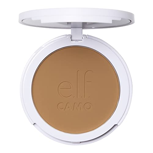e.l.f. Camo Powder Foundation, Lightweight, Primer-Infused Buildable & Long-Lasting Medium-to-Full Coverage Foundation, Light 280 N