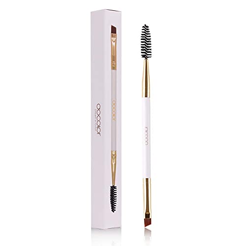 Docolor Eyebrow Brush Duo Eyebrow Spoolie 1Pc Professional Angled Eye Brow Brush Perfect for Lining and Shaping Brows, Spoolie for Brows or Lashe
