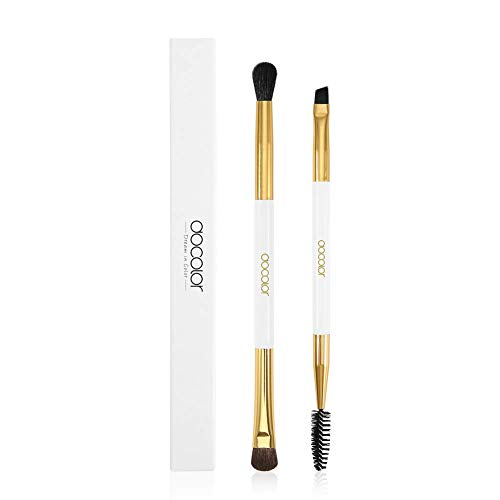 Docolor Eyebrow Brush Duo Eyebrow Spoolie 1Pc Professional Angled Eye Brow Brush Perfect for Lining and Shaping Brows, Spoolie for Brows or Lashe