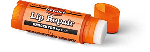 O'Keeffe's Lip Repair Unscented Lip Balm, 4.2g – For Extremely Dry, Cracked Lips | All-Day Moisture with 7 Moisturising Ingredients