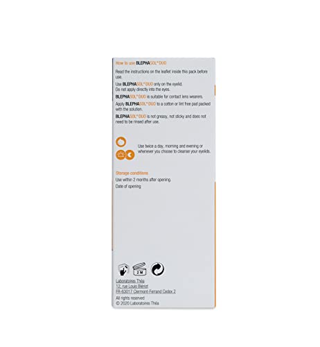 Blephasol Duo 100 ml Micellar Eyelid Cleansing Lotion with 100 Lint-Free Pads | Effective and Gentle Daily Cleansing for Make-Up Removal, Inflame