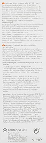 Heliocare Gelcream Colour Light SPF 50 50ml / Sun Cream For Face / Daily UVA UVB Anti-Ageing Sunscreen Protection / Suits All Skin Types / Natura