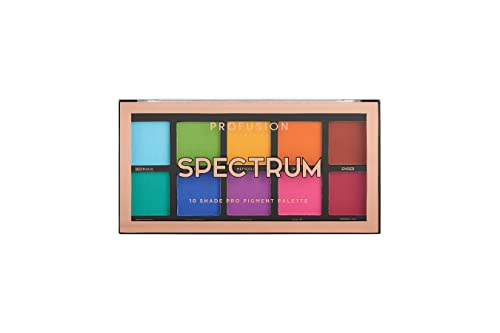 Profusion Cosmetics Spectrum Mixed 10 Shade Eyeshadow Palette (richly saturated blendable matte shades)