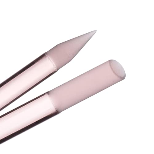 Glass Cuticle Pusher by Bona Fide Beauty - Dual Ended Manicure Stick with Case - 1Pc Premium Czech Glass Manicure Tools