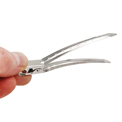 JOYOYO 40 Pcs Duck Bill Hair Clips Hair Sectioning Clips Hairdressing Clips Pin Curl Clips with Holes, 3.5 Inch Professional Sectioning Clips for